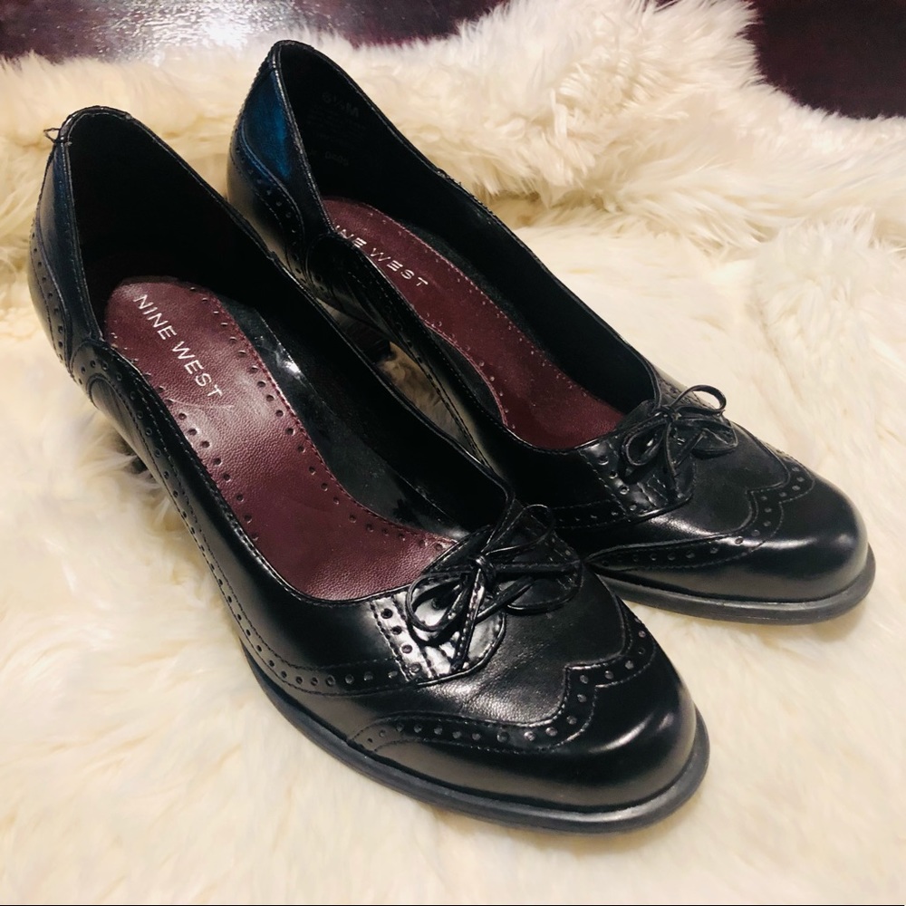 Nine West black high heels twostepo loafer